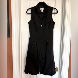 Joseph Ribkoff Black Zip-Front Long Vest  Dress 03068. Silhouette Bubble Size 4